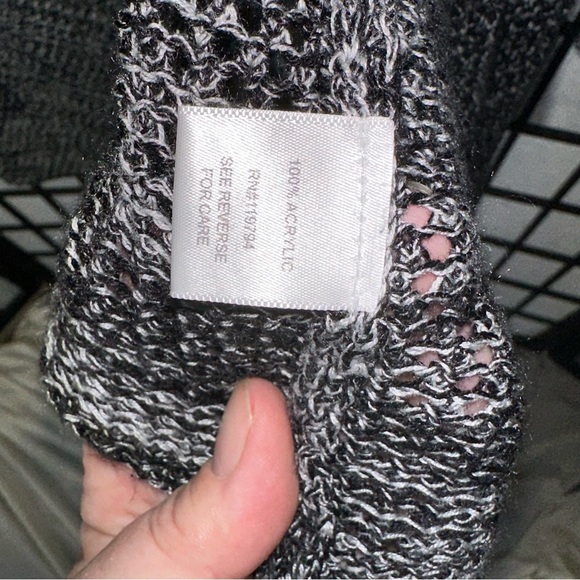 Asymmetrical cardigan wrap black and white women’s 1x - Picture 6 of 9